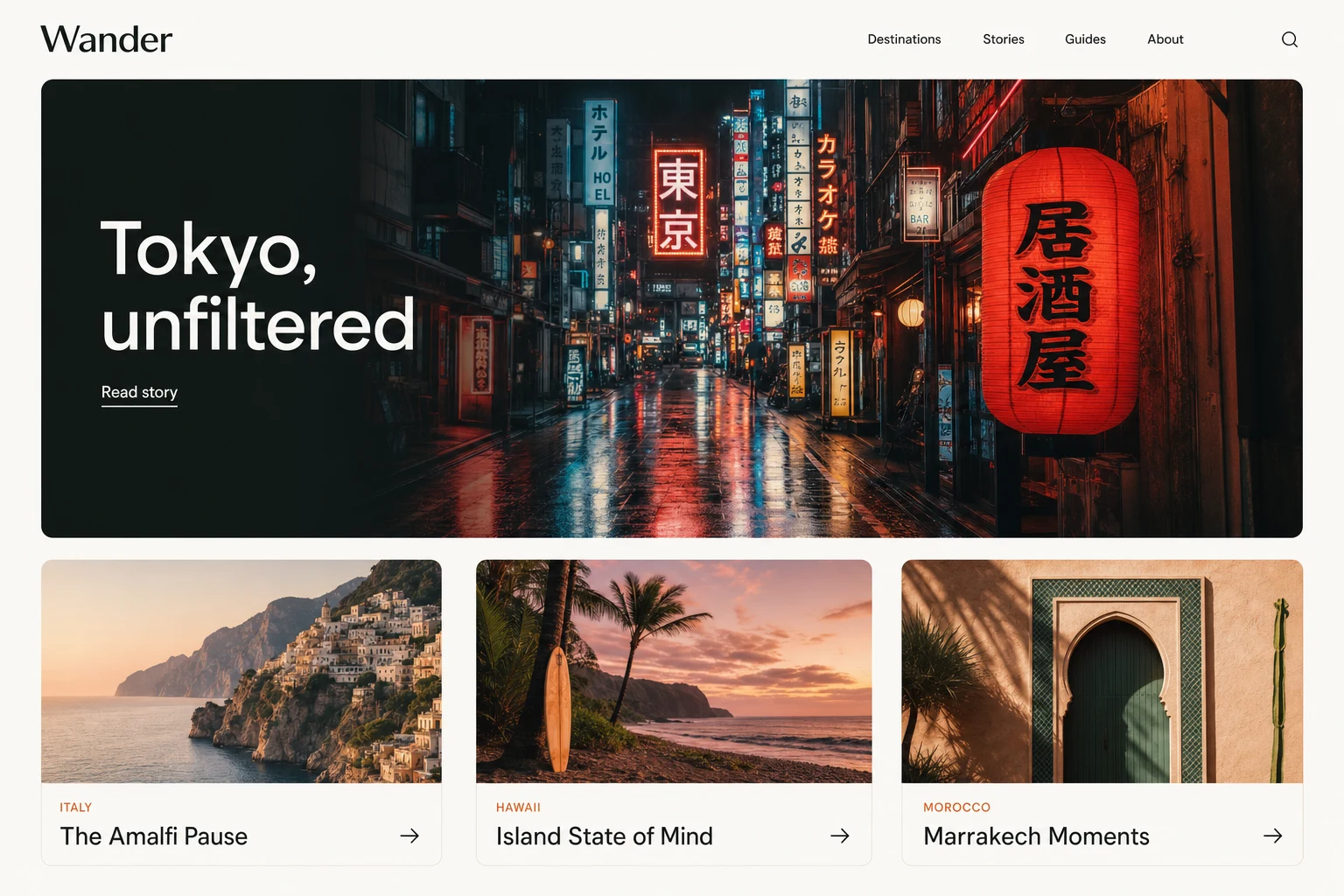 A travel blog built with Daciel Build